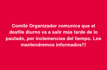 62ed.- Retraso en Desfile Diurno por inclemencias del tiempo